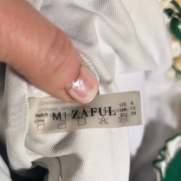 Zaful Green and White One Piece - Picture 2 of 5